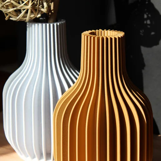 Modern Minimalist Ribbed Vase